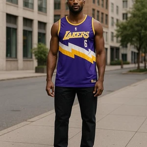 Neu mit Etikett Lebron James Large lila Trikot Tank Los Angeles Lakers NBA Herren XXL 2XL - Bild 1 von 7