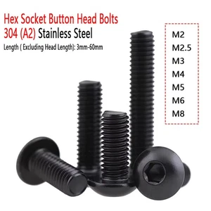 M2 M2.5-M8 A2 Stainless Hex Socket Button Head Allen Bolts Screws Screw ISO7380 - Picture 1 of 8