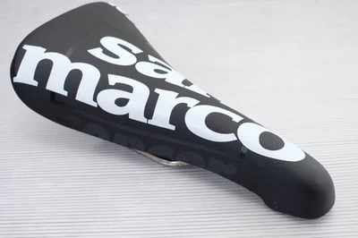 Sillín ligero Selle San Marco Concor negro blanco logotipo rieles Titanox nuevo Foto 1 de 4