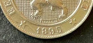 Belgique - Léopold II -  Magnifique monnaie de 5 Centimes 1895/4 VL - surfrappe - Picture 1 of 3