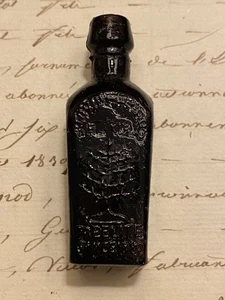 Miniature Straus Huller Elixir Tree Of Life Brown Glass Bottle 1880 Dollhouse - Picture 1 of 6