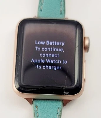 Apple Watch Series 3 38mm GPS - Rose Gold Aluminum - Cracked Screen, Powers On - Image 1 of 2