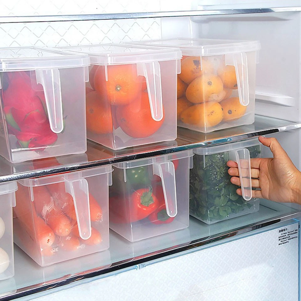  2Pcs Kühlschrank Frische Halten Abdichtung Box Lebensmittel Deckel Box - Bild 1 von 4