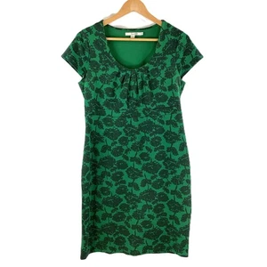 Boden Green Floral Dandelion Regency Style Empire Waist Dress UK 12R - Picture 1 of 9