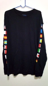 Camiseta manga larga NASA para hombre XL negra química banderas internacionales - Imagen 1 de 10