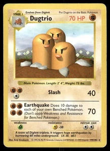 Pokemon Tcg Dugtrio [Shadowless] #19 Pokemon Base Set LP - Picture 1 of 2