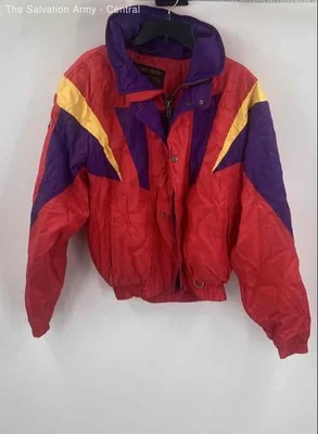 Descente Mens Multicolor Colorblock Hooded Full-Zip Bomber Jacket Size Medium - Image 1 of 4