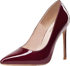 Women High Heels 4 inch Stiletto Pumps Sexy Pointed Toe Patent Leather Slip... - Picture 1 of 64