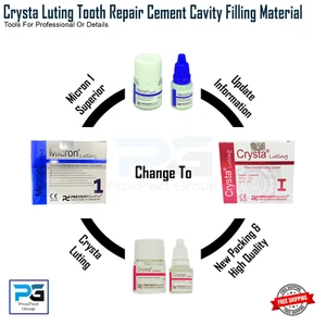 Crysta Dental Cement Cavity Filling Kit Strong Teeth Tooth Repair fix Permanent - Picture 1 of 12