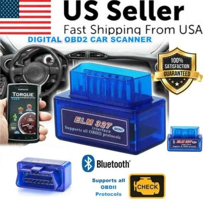 ELM327 Bluetooth OBD2 Car Detection Scanner Code Reader Tool For IOS Android - Image 1 of 4