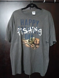 Happy Father's (FISHING) Day Fly Fishing Graphic T-Shirt (Men's XL) - Picture 1 of 3
