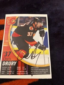 Stanley Cup Winner/Olympics/ NHL CHRIS DRURY, Rare 2002 Autographed Photo - Picture 1 of 9
