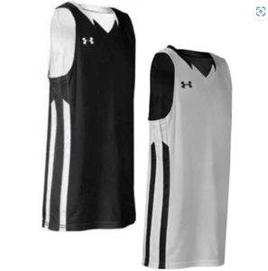 Under Armour NEW Youth Reversible NEXT Flex Black White Boys M Basketball Jersey - Picture 1 of 13