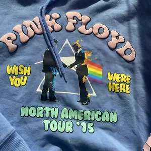 FELPA CON CAPPUCCIO ROSA FLOYD LRG 40/42 WISH YOU WERE HERE MISTO COTONE Blu cielo - Foto 1 di 3
