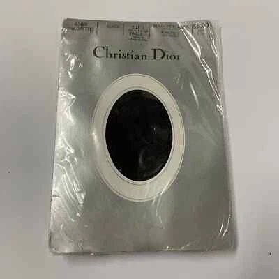 Meia-calça CHRISTIAN DIOR Vintage Textura Listras de Pin Tamanho 3 - Imagem 1 de 4