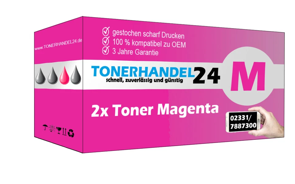 2x Toner Magenta 125A CB543A kompatibel für HP Laserjet CP1510 CP1514n - Bild 1 von 1