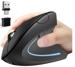 Ergonomic Mouse Wireless Bluetooth Vertical Mouse Three-mode Connection:BT5.0+US - Picture 1 of 7