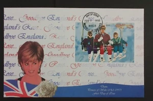 Maldives stamps first day cover FDC Princess Diana In Memorium minisheet 1998 - Picture 1 of 2