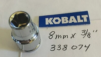 Kobalt 8 mm x 3/8" Dr Standard Chrome Socket 6 Pt  # 338074 Free  USA Shipping - Image 1 of 3