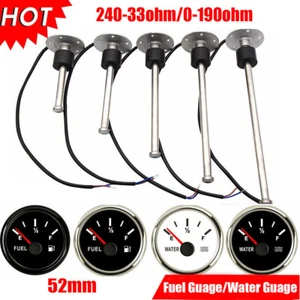 52mm Water Fuel Level Gauge Sensor Sender 240-33ohm / 0-190ohm Universal - Foto 1 di 49