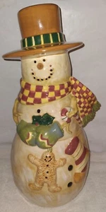 RARE Vintage Susan Winget Snowman Cookie Jar 14 1/2"H NEW - Picture 1 of 8