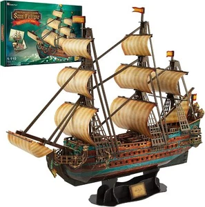 3D Puzzle San Felipe Schiff für Kinder & Erwachsene, 266 Teile, Modellbau-Set - Bild 1 von 6
