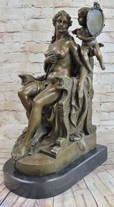 Nude Venus with Cupid Angel Bronze Mythical Sculpture Statue Extra Large Statue - Picture 1 of 7