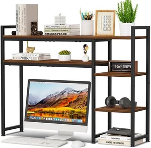 H&E Desk Shelf, 38.6" Adjustable Desktop Organizer Shelf,Desk Hutch for Computer - Picture 1 of 9