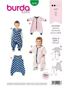 BURDA 9298 BODY SLEEPING BAG Child's Sewing Pattern Ages 6 Month - 3 Years EASY - Picture 1 of 9