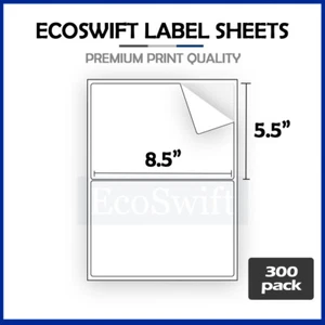 (600) 8.5 x 5.5 XL EcoSwift Shipping Half-Sheet Self-Adhesive eBay PayPal Labels - Picture 1 of 6