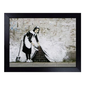 Banksy Maid Sweeping Graffiti Lap Tray gepolsterter Sitzsack gepolstert TV Dinner Desk - Bild 1 von 4