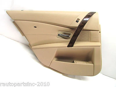 BMW 525i 2007 panel de moldura de puerta trasero izquierdo cuero beige OEM 04 05 06 07 08 09 10 Foto 1 de 4
