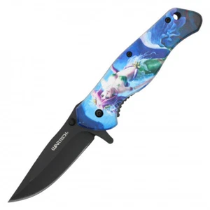 8" Wartech Mermaid Print Pocket Knife - B - Picture 1 of 4