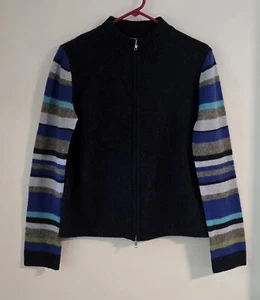 Cárdigan de mujer Express Jeans LambWool con cremallera azul marino con brazos con puntas talla grande - Imagen 1 de 4