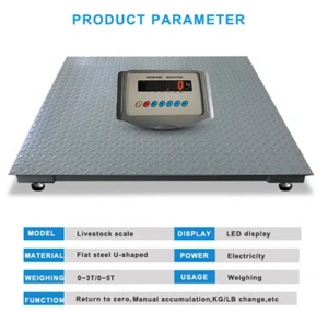Pallet Scales 3 Ton Weigh Industrial Warehouse Floor Freight Scale LCD Display - Picture 1 of 7