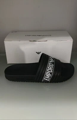 EMPORIO ARMANI Ciabatta logata UNISEX Size EU 43 nero (insole 29 cm) EA08 - Imagem 1 de 4