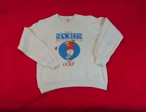 Vintage 90s I'm A SPORTS AUTHORITY On Golf Sweatshirt Size M, USA MADE - Picture 1 of 7