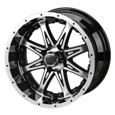 RUEDAS DE CARRO DE GOLF REVENGE MECANIZADAS/ALUMINIO NEGRO 12" - JUEGO DE 4 Foto 1 de 2