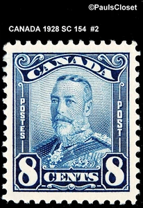 CANADA 1928 SC 154 KING GEORGE V BLUE 8¢ MNH OG EXTREMELY FINE #2 - Picture 1 of 2