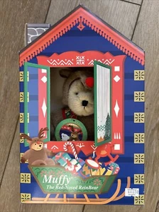 8" Muffy Vanderbear NABCO Teddybär "Rentier mit roter Nase" Weihnachten 1996 - Bild 1 von 6