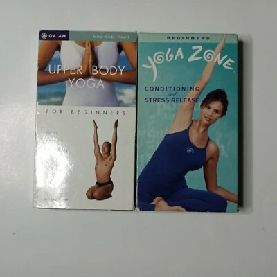 Gaiam Upper Body Yoga for Beginners VHS  NWOT  Vintage 1999 Yoga zone set of 2 - Image 1 of 3