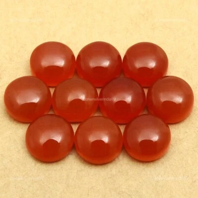 Lote al por mayor de 10 piezas de piedras preciosas de cornalina natural 4,90 quilates cabujón redondo 8X8X8 mm Foto 1 de 4
