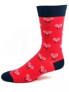 Calcetines de equipo Sock It To Me rojos y marinos Deuce con diseño de raqueta de tenis - Imagen 1 de 2