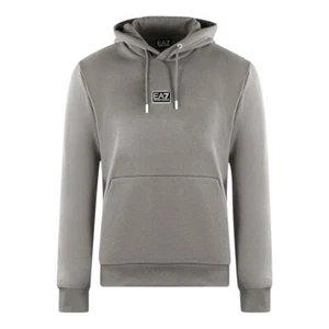 Emporio Armani EA7 Rubber Logo Badge Hoodie Mens XXL Grey Sweatshirt RRP £70