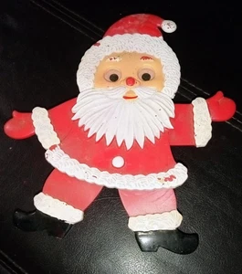 vintage plastic pull string santa music box plays jingle bells arms legs andeyes - Picture 1 of 2