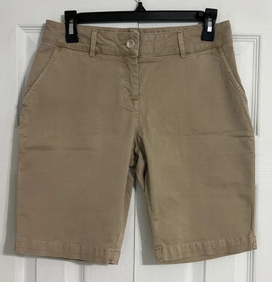 Nuevo sin etiquetas Tommy Bahama Pantalones Cortos Para Mujer Talla 2 Sail La Vie Sarga Bermudas Chino Caqui Foto 1 de 4