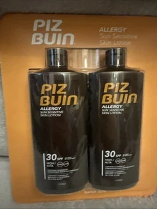2 x Piz Buin Allergy Sun Sensitive Sun Lotion SPF30 400ml - Total 800ml BNIP - Picture 1 of 4