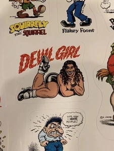 — "Pegatinas divertidas" de R. CRUMB— ¡Hoja de 12 pegatinas/calcomanías!  **Devil Girl** - Imagen 1 de 5
