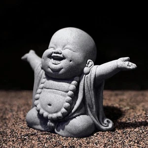 Laughing Buddha Statue Indoor, Zen Feng Shui Decor for Home, Meditation Spiri... - Picture 1 of 7