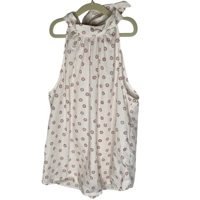 J. Blusa de verão Crew estampada gola redonda sem mangas tamanho 6 Euc - Imagem 1 de 4